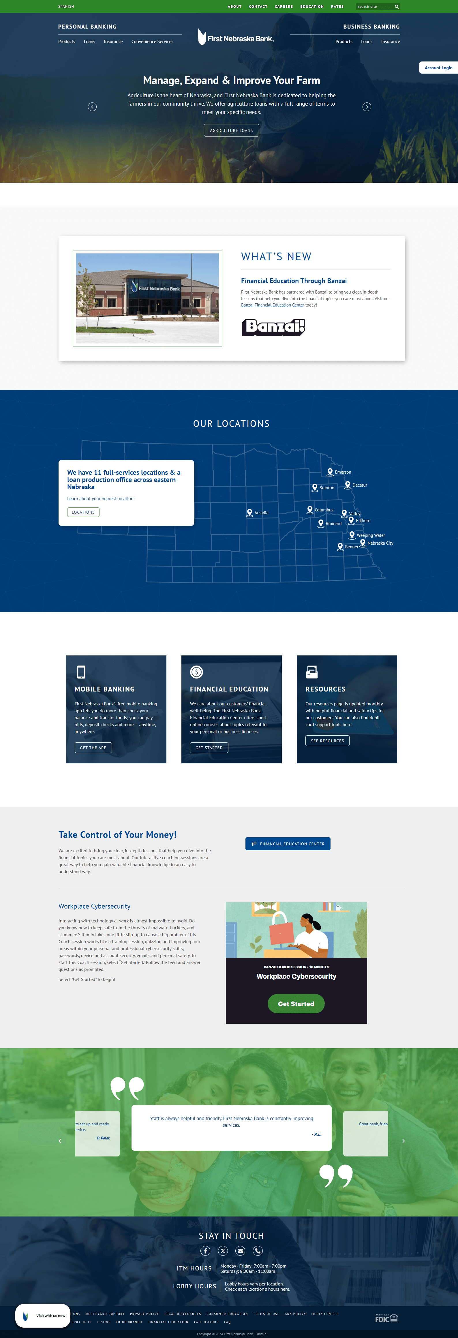 First Nebraska Bank home page